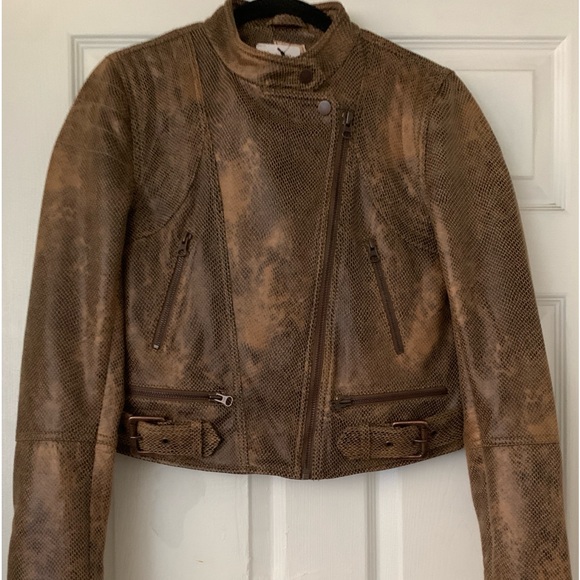 WE THE FREE PEOPLE, PRETTY IN PYTHON WOMAN’S VEGAN LEATHER MOTO JACKET. NWT - Picture 11 of 11